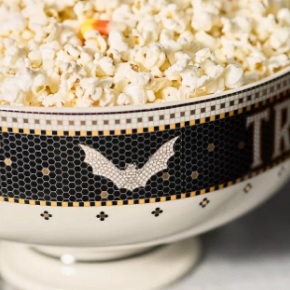 Anthropologie Bistro Tile Candy Bowl 24K Gold Decaled Stoneware Halloween NWT - Picture 5 of 14